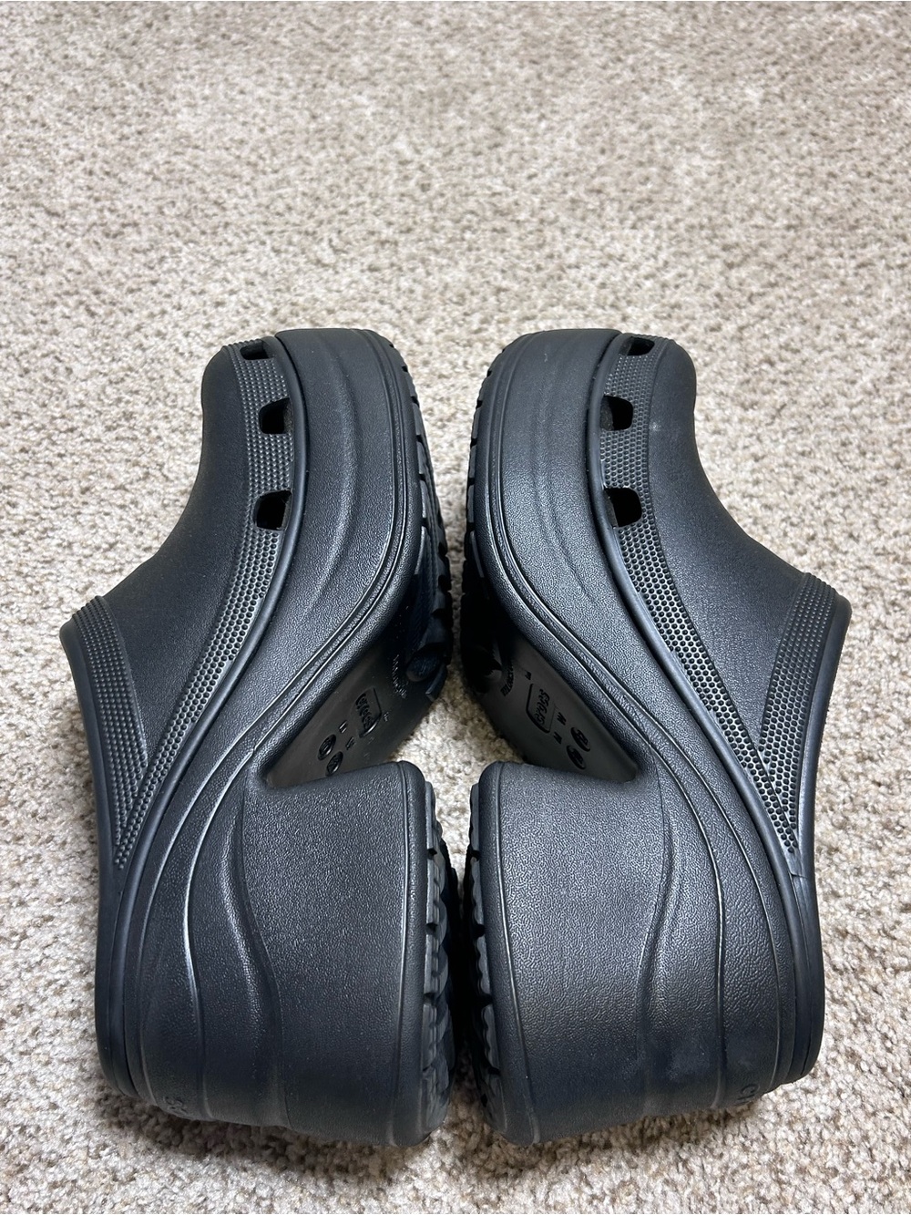 Crocs black siren clog Platform heels women’s 12 men’s 10 chunky - Picture 5 of 7